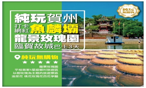 茶是故鄉濃 賀州 黃姚古鎮 龍井玫瑰園賞花 入住市區中心位置准五星【日月恆酒店】美食純玩3天團