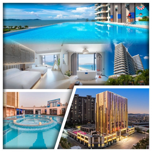 河源萬綠湖美居酒店（任浸古法中藥湯泉池）+雙月灣半島酒店（網紅180度落地玻璃海景房）純玩3天