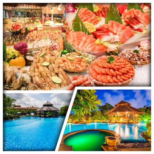 連住2晚中山溫泉賓館（入住約500呎露台客房）、任浸48個優質珍稀溫、歎2晚繽紛海鮮自助晚餐純玩3天