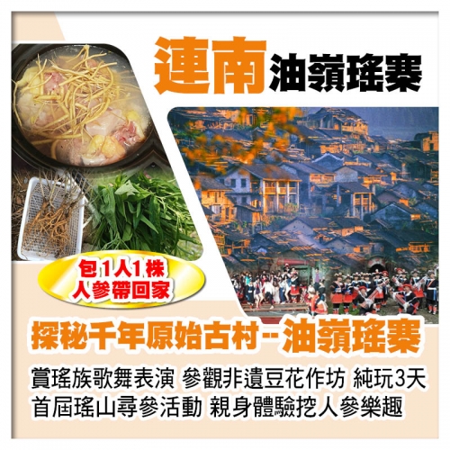 首屆瑤山尋參活動 親身體驗挖人參樂趣 千年原始古村--油嶺瑤寨 賞瑤族歌舞表演 純玩3天